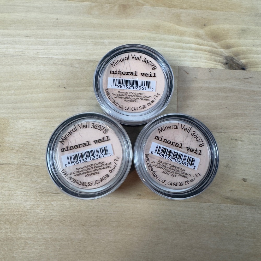 Lot of 3 BareMinerals i.d. Mineral Veil Finishing Powder 0.06oz 2g Each 36078